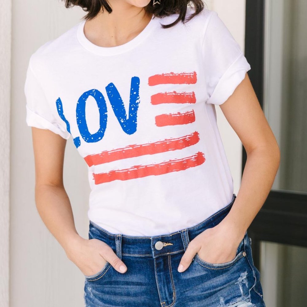 Large Love For The Flag Graphic Tee